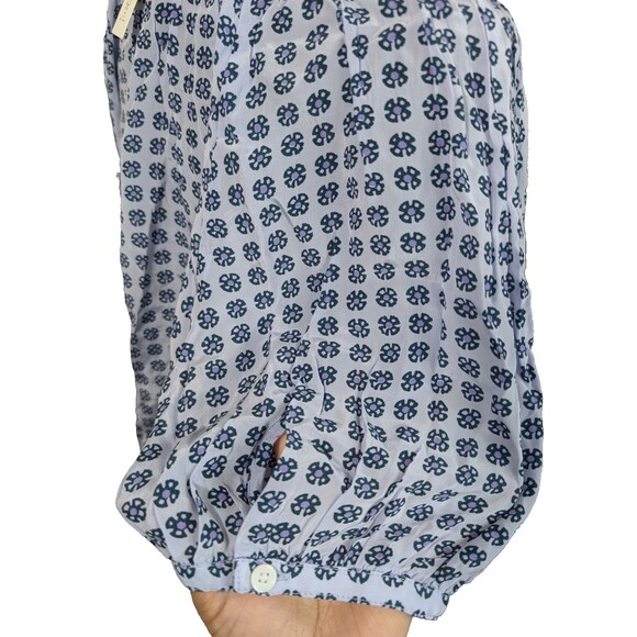 Madewell Puff-Sleeve A-Line Top In Washed Lavender Button Front Oversized Medium - Picture 9 of 13
